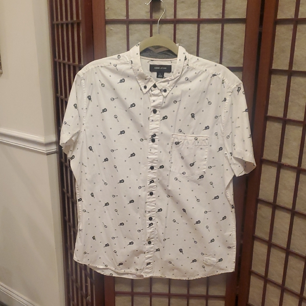 Goodfellow & Co White and Black Casual Button Down Shirt
